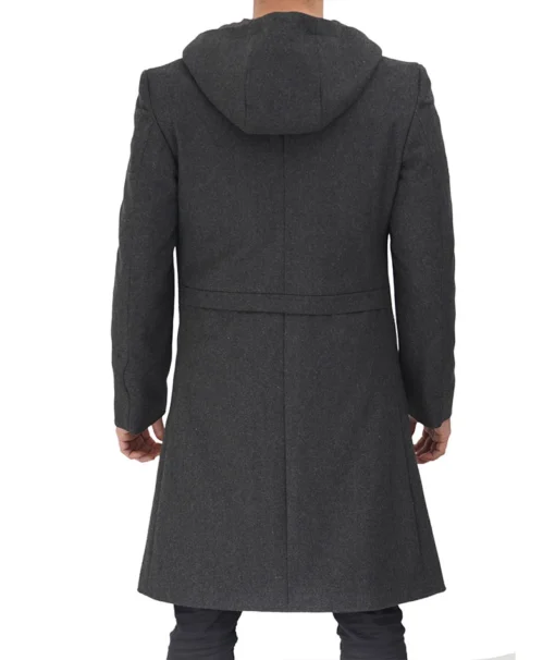 long wool coat with hood for men