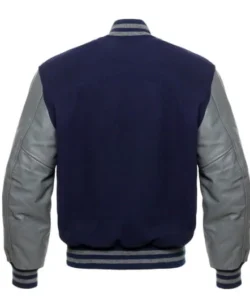 grey and blue varsity jackets