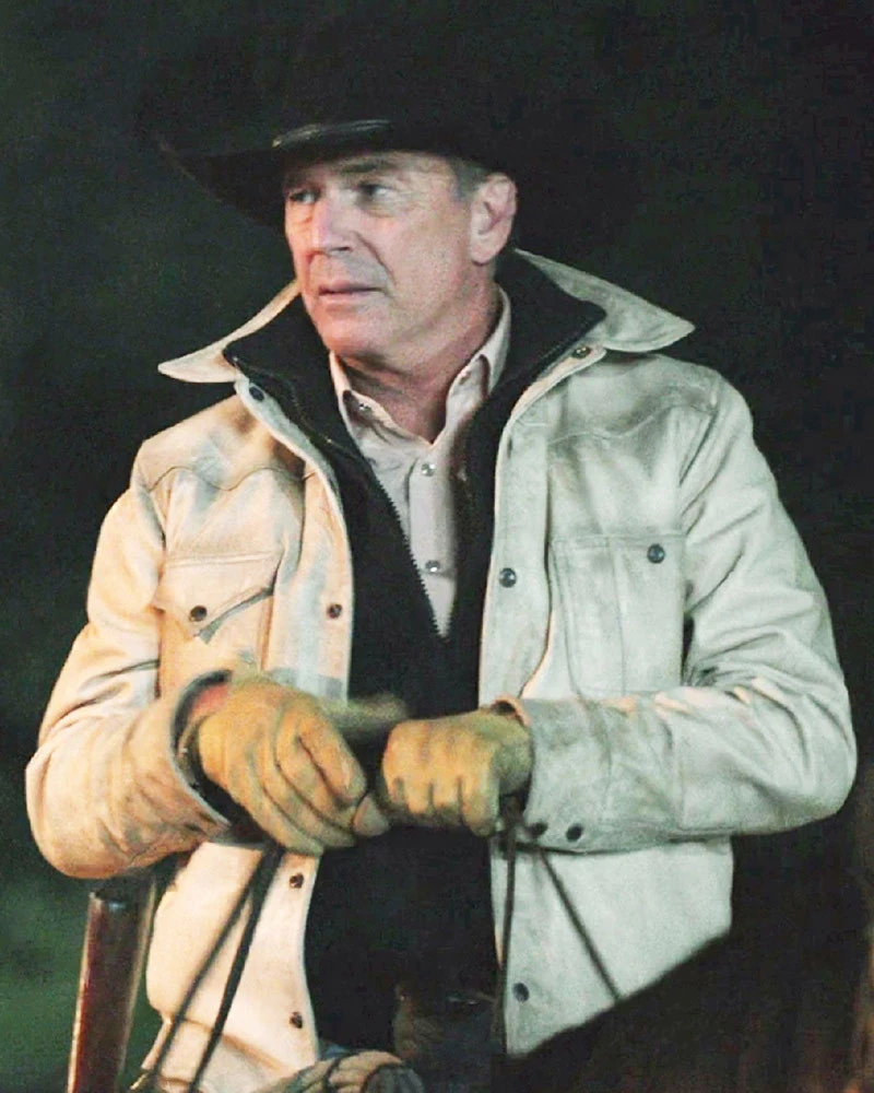 Yellowstone John Dutton White Cotton Jacket - Image 2