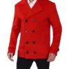 double breasted wool peacoat