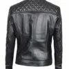 Quilted Womens Black Biker Leather Jacket