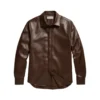 chocolate brown leather shirt