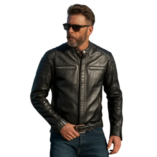 leather motorcycle shirt