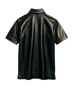mens leather polo shirt
