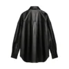 Oversized Vegan Leather Shirt - Image 3