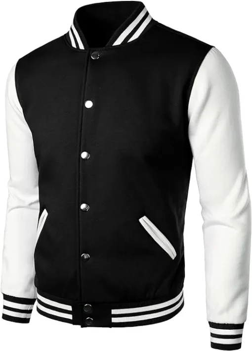 varsity jacket black and white