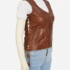 brown leather vest for ladies