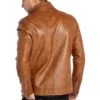 Men's Brown Cognac Leather Jacket - Image 3