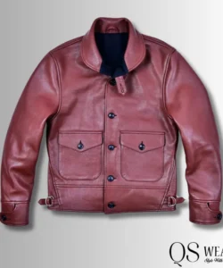 Leather Cossack Jacket  front