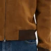 tej parker brown suede leather jacket back