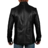 Mens Black Cognac Leather Coat