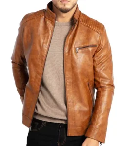 Men's Brown Cognac Leather Jacket