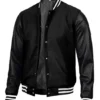 Men's Varsity Letterman Jacket Black