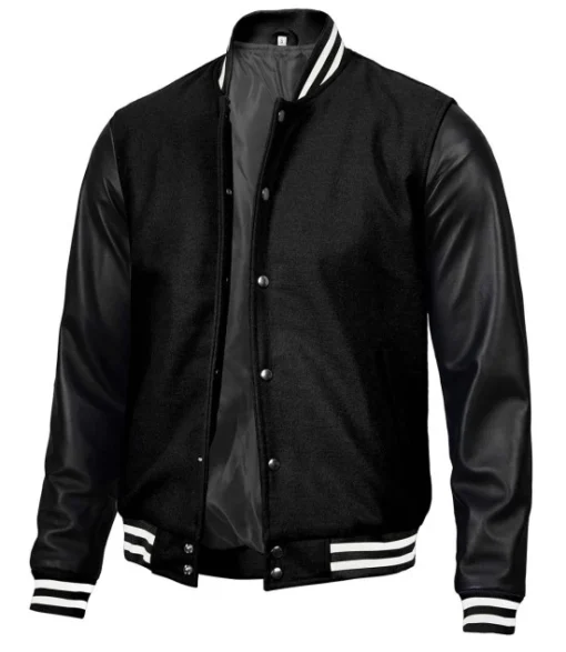Men's Varsity Letterman Jacket Black