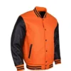 Orange and Black Varsity Jacket side