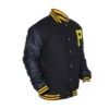 Men's Pittsburgh Pirates P Logo Baseball Varsity Black Jacket - Image 3