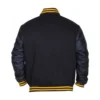 P Logo Baseball Varsity Black Jacket