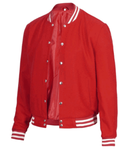 Red Wool Varsity Jacket