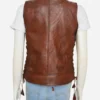 walking dead michonne brown leather vest for ladies