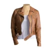 Womens Belted Double Rider Leather Jacket
