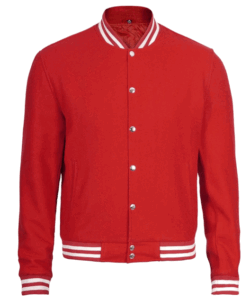Wool Varsity Jacket Red