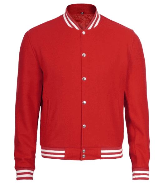 Wool Varsity Jacket Red