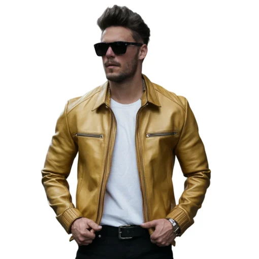 gold leather shirt