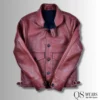 men brown Leather Cossack Jacket sleeves