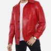 Brad Pitt red leather jacket
