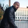 andrew tate black leather jacket in puffer style