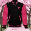 barbie black and pink varsity jacket