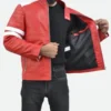 brad pitt red leather jacket inner