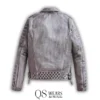 distressed grey leather jacket