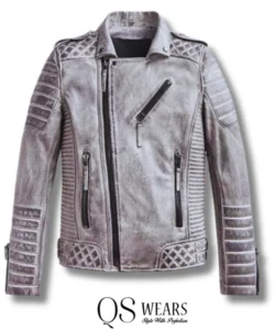 grey distressed leather jacket