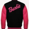 hot pink and black varsity jacket
