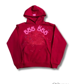 Sp5der worldwide red angel number 555 hoodie