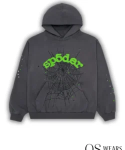 grey and green sp5der hoodie
