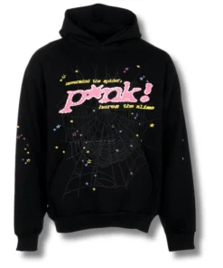 sp5der pink hoodie black