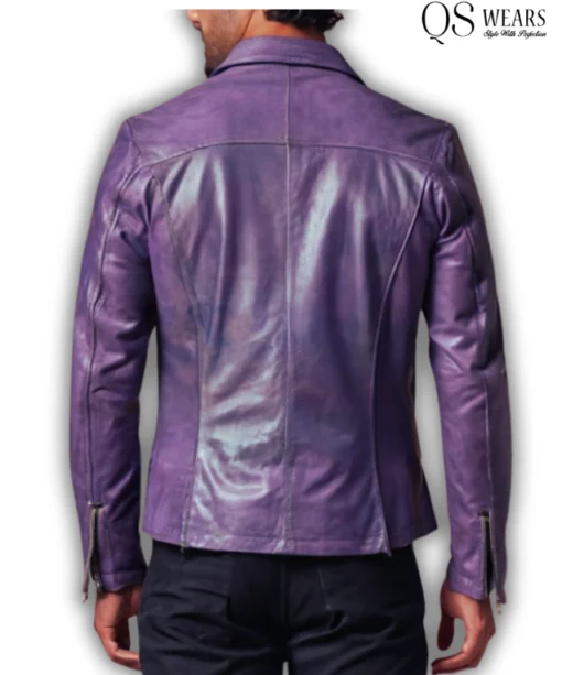 violet leather jacket