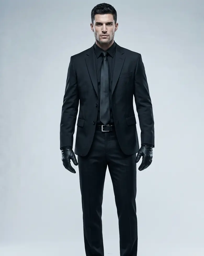 John Wick Black All Black 2 Piece Suit - Image 4