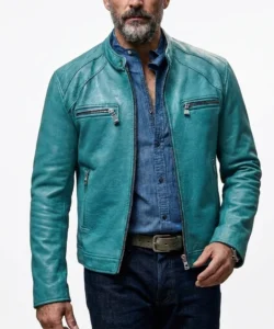 Turquoise Leather Jacket