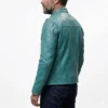 Turquoise Leather Jacket - Image 3