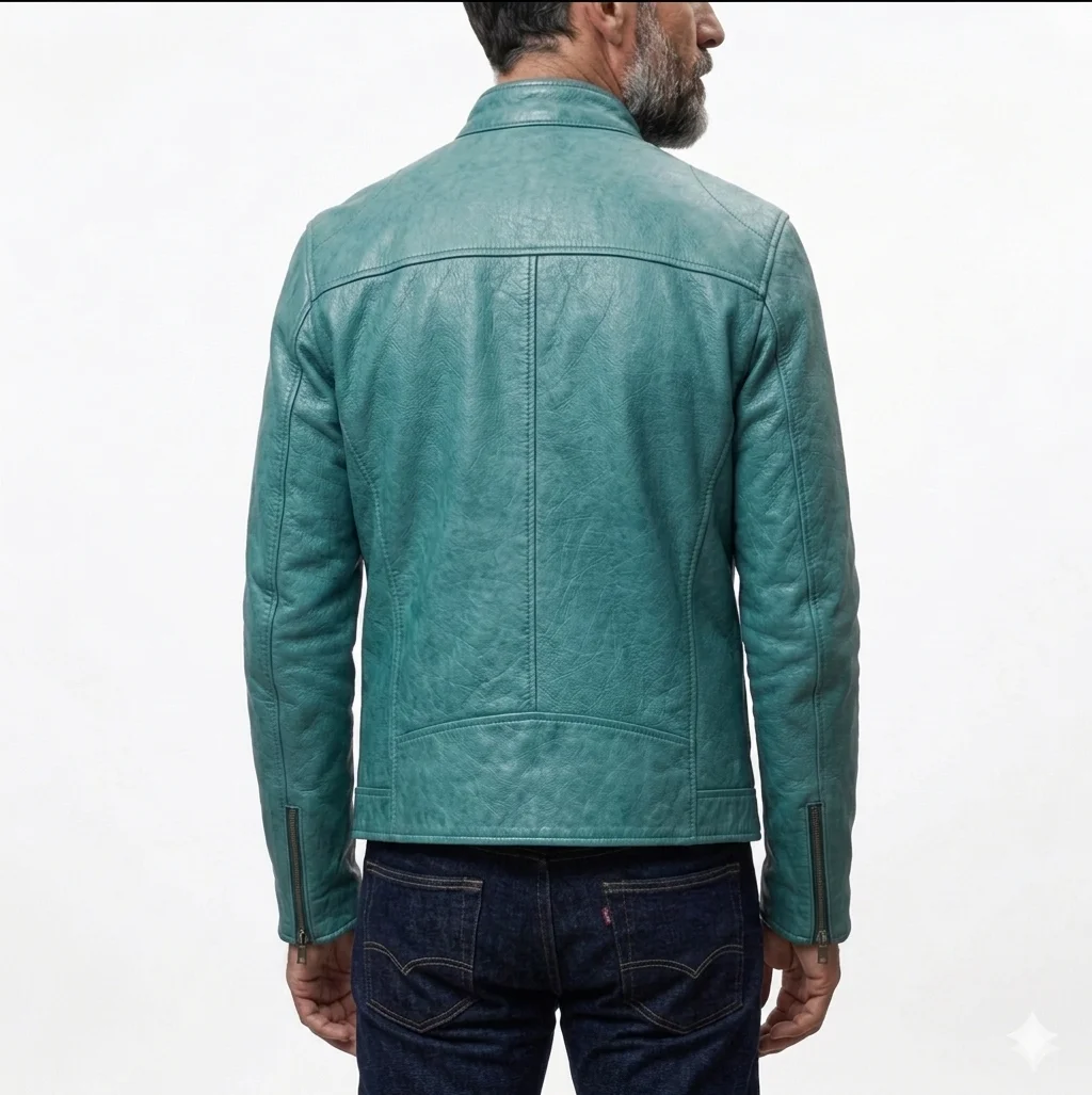 Turquoise Leather Jacket