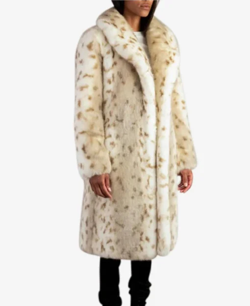 beth dutton white fur coat side