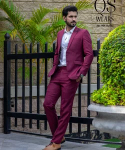 burgundy suit coat