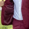 burgundy suit men's slim fit