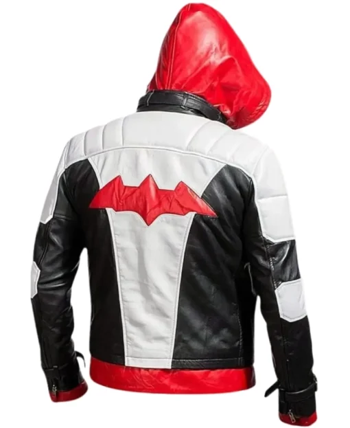leather jacket red hood