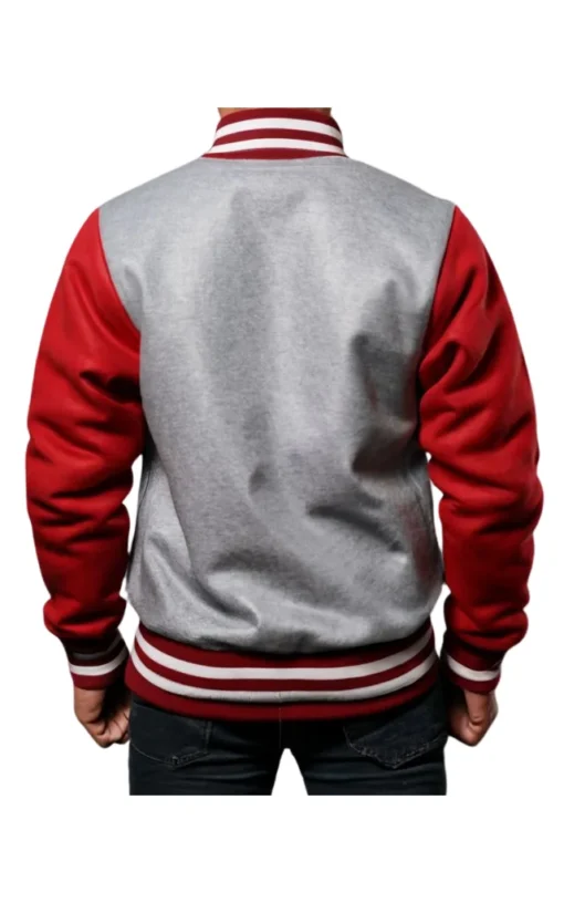 red and gray letterman jacket