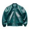 teal bomber jacket