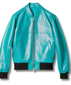 turquoise bomber jacket